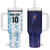 Argentina Football Custom Tumbler With Handle Vamos La Albiceleste Half Version