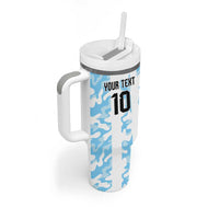 Argentina Football Custom Tumbler With Handle Vamos La Albiceleste Half Version