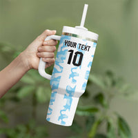Argentina Football Custom Tumbler With Handle Vamos La Albiceleste Half Version