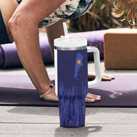 Argentina Football Custom Tumbler With Handle Vamos La Albiceleste Half Version