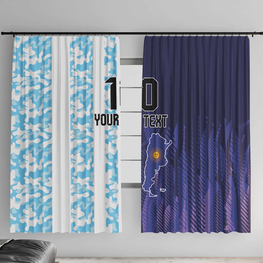 Argentina Football Custom Window Curtain Vamos La Albiceleste Half Version