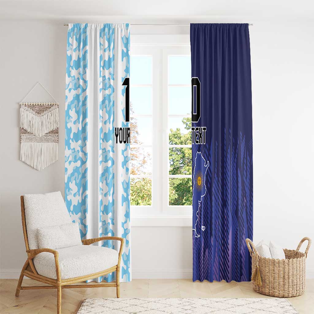 Argentina Football Custom Window Curtain Vamos La Albiceleste Half Version