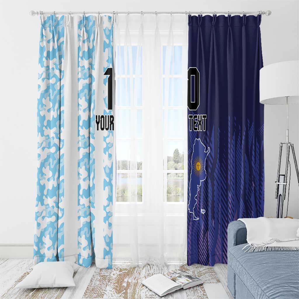 Argentina Football Custom Window Curtain Vamos La Albiceleste Half Version