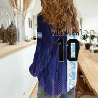 Argentina Football Custom Women Casual Shirt Vamos La Albiceleste Half Version