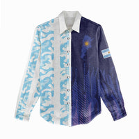 Argentina Football Custom Women Casual Shirt Vamos La Albiceleste Half Version