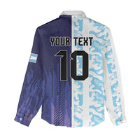 Argentina Football Custom Women Casual Shirt Vamos La Albiceleste Half Version