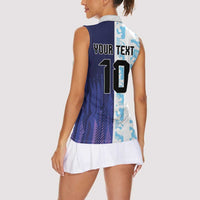 Argentina Football Custom Women Sleeveless Polo Shirt Vamos La Albiceleste Half Version