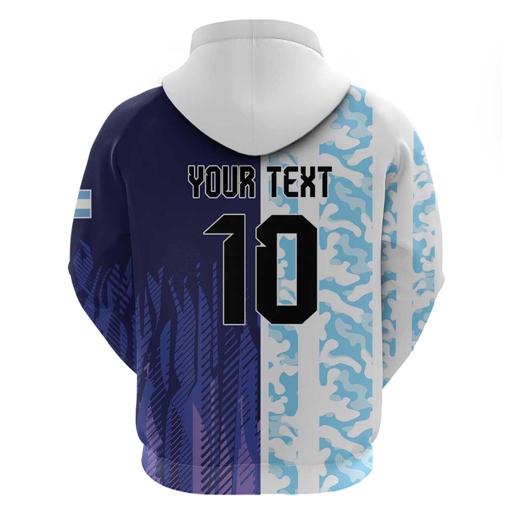 Argentina Football Custom Zip Hoodie Vamos La Albiceleste Half Version