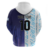 Argentina Football Custom Zip Hoodie Vamos La Albiceleste Half Version