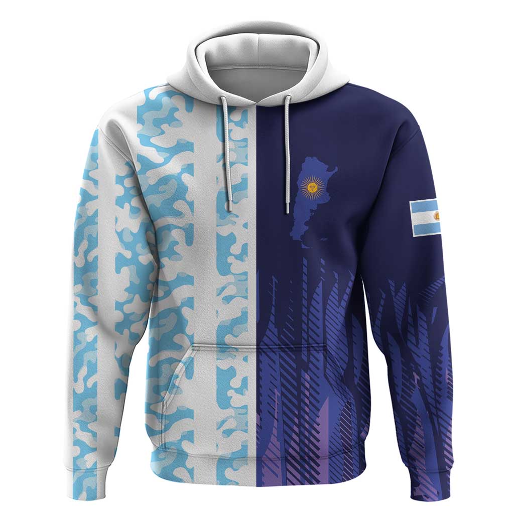 Argentina Football Custom Zip Hoodie Vamos La Albiceleste Half Version