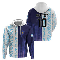 Argentina Football Custom Zip Hoodie Vamos La Albiceleste Half Version