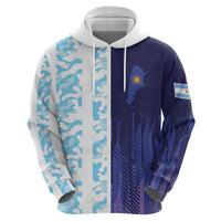 Argentina Football Custom Zip Hoodie Vamos La Albiceleste Half Version