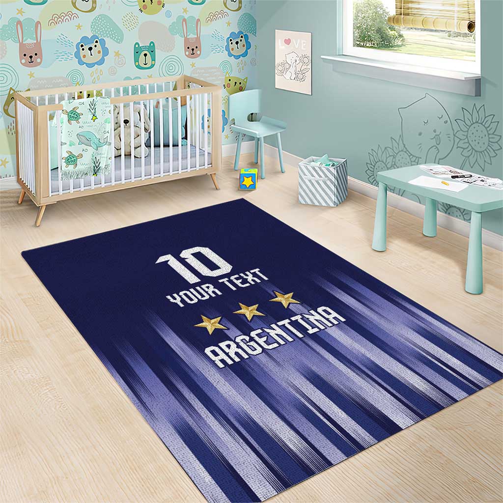 Argentina Football Custom Area Rug Vamos La Albiceleste Vintage