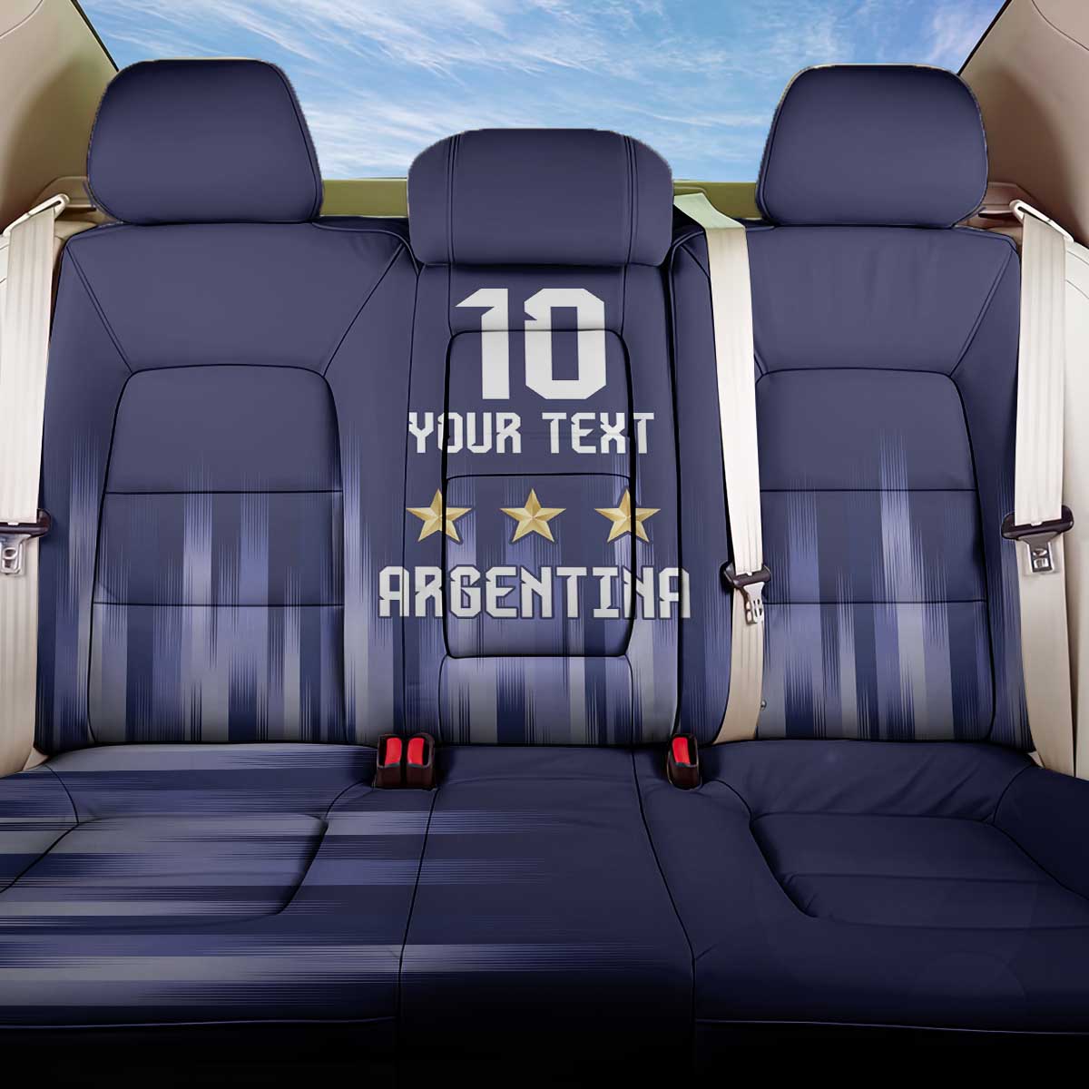 Argentina Football Custom Back Car Seat Cover Vamos La Albiceleste Vintage