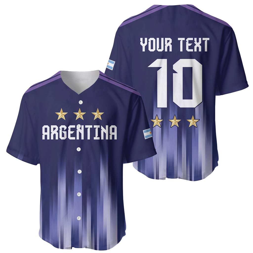 Argentina Football Custom Baseball Jersey Vamos La Albiceleste Vintage