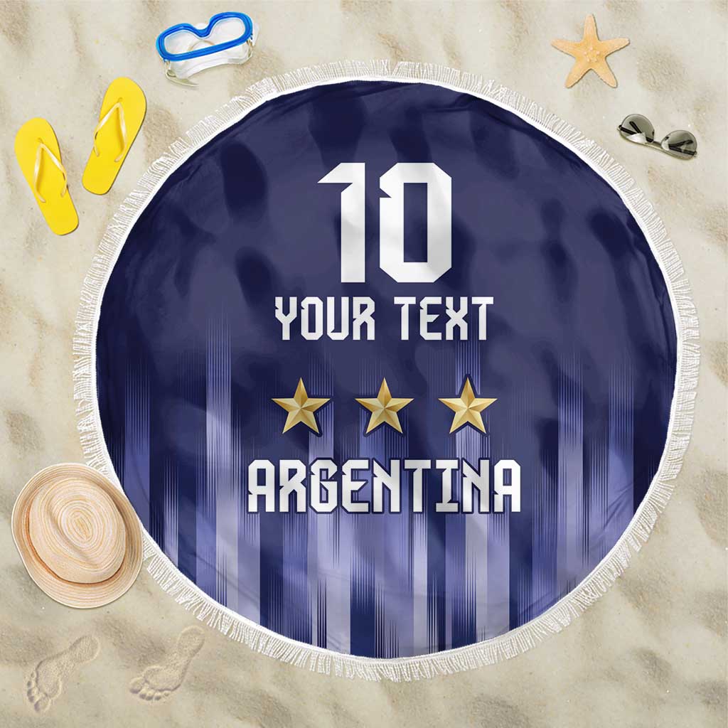 Argentina Football Custom Beach Blanket Vamos La Albiceleste Vintage