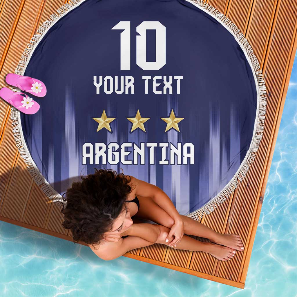 Argentina Football Custom Beach Blanket Vamos La Albiceleste Vintage