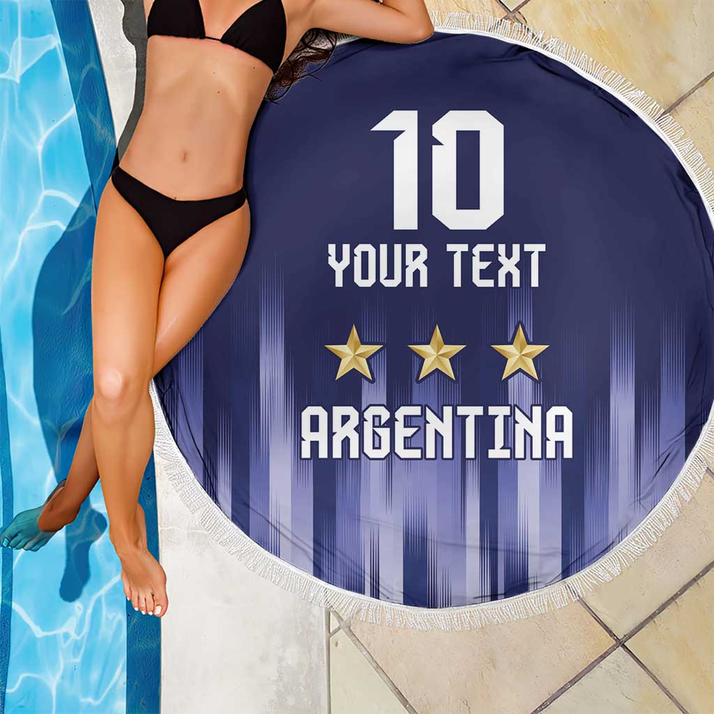 Argentina Football Custom Beach Blanket Vamos La Albiceleste Vintage