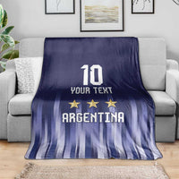 Argentina Football Custom Blanket Vamos La Albiceleste Vintage