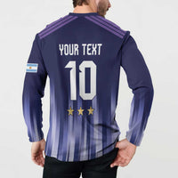 Argentina Football Custom Button Sweatshirt Vamos La Albiceleste Vintage