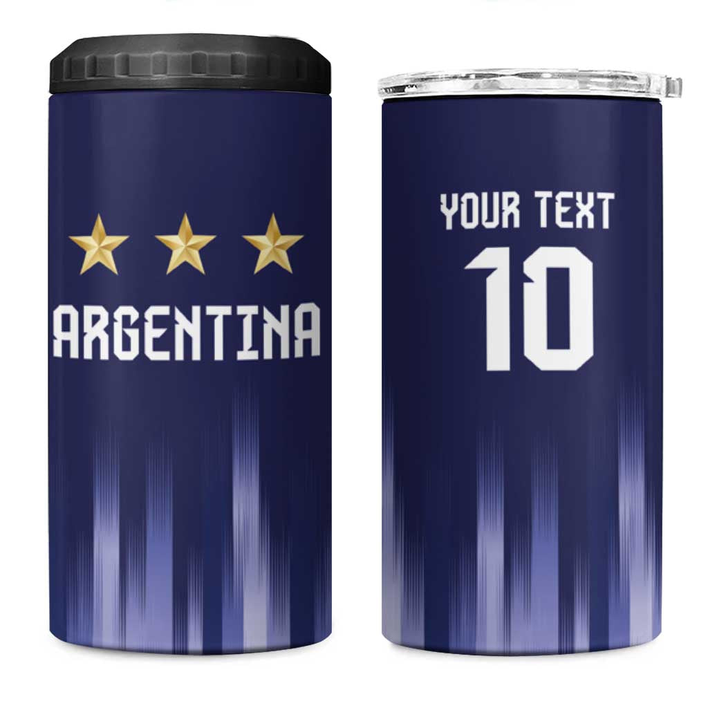 Argentina Football Custom 4 in 1 Can Cooler Tumbler Vamos La Albiceleste Vintage