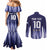 Argentina Football Custom Couples Matching Mermaid Dress and Long Sleeve Button Shirt Vamos La Albiceleste Vintage