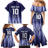 Argentina Football Custom Family Matching Mermaid Dress and Hawaiian Shirt Vamos La Albiceleste Vintage