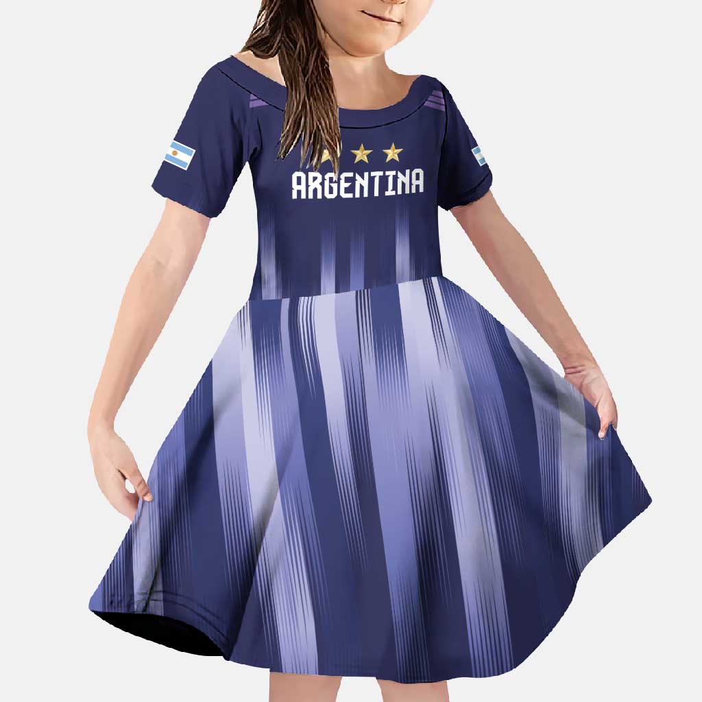 Argentina Football Custom Family Matching Off Shoulder Maxi Dress and Hawaiian Shirt Vamos La Albiceleste Vintage