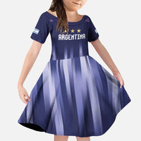 Argentina Football Custom Family Matching Off Shoulder Maxi Dress and Hawaiian Shirt Vamos La Albiceleste Vintage