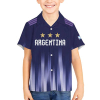 Argentina Football Custom Family Matching Off Shoulder Maxi Dress and Hawaiian Shirt Vamos La Albiceleste Vintage