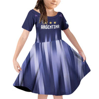Argentina Football Custom Family Matching Off Shoulder Short Dress and Hawaiian Shirt Vamos La Albiceleste Vintage