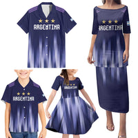 Argentina Football Custom Family Matching Puletasi and Hawaiian Shirt Vamos La Albiceleste Vintage