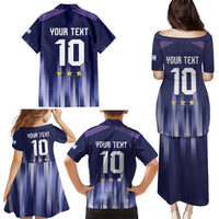 Argentina Football Custom Family Matching Puletasi and Hawaiian Shirt Vamos La Albiceleste Vintage