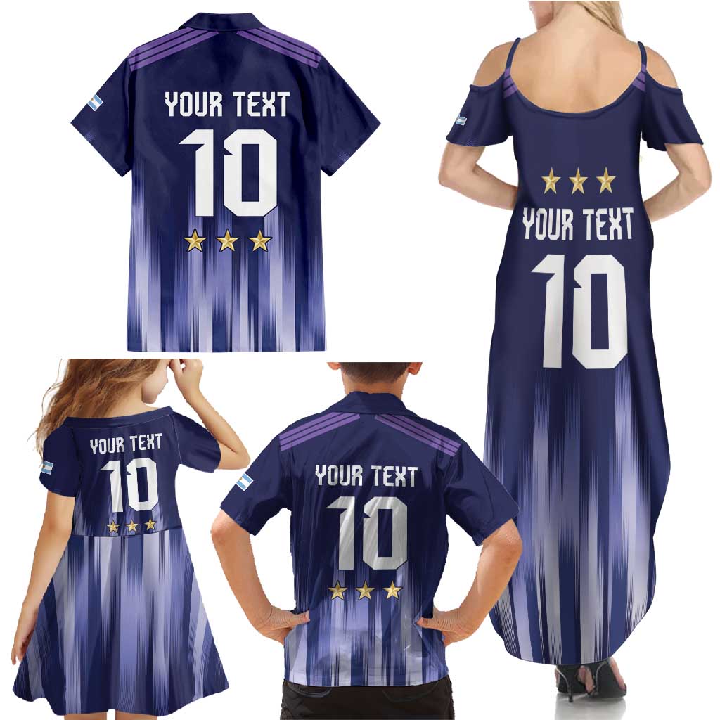 Argentina Football Custom Family Matching Summer Maxi Dress and Hawaiian Shirt Vamos La Albiceleste Vintage