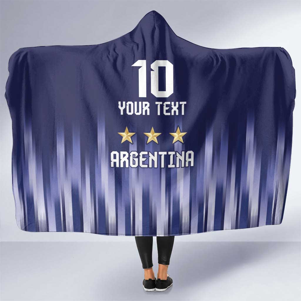 Argentina Football Custom Hooded Blanket Vamos La Albiceleste Vintage