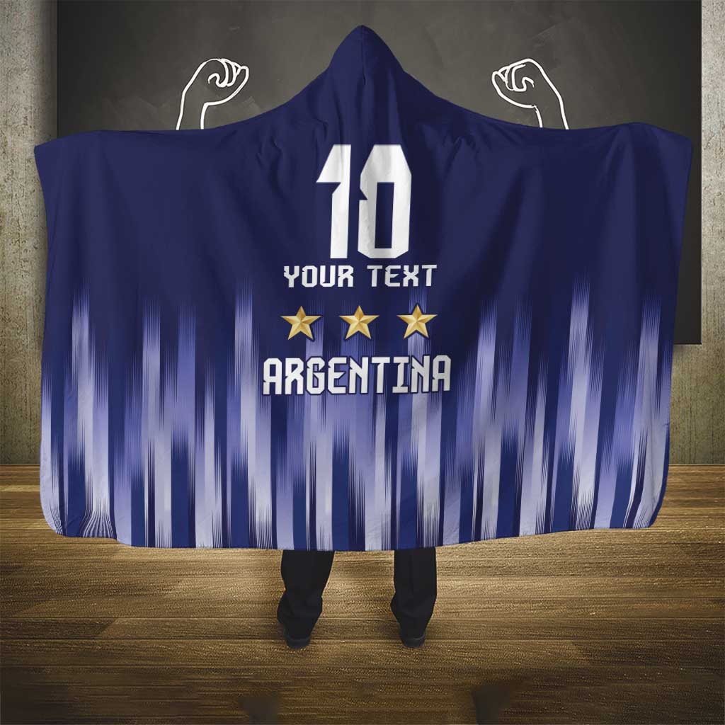 Argentina Football Custom Hooded Blanket Vamos La Albiceleste Vintage
