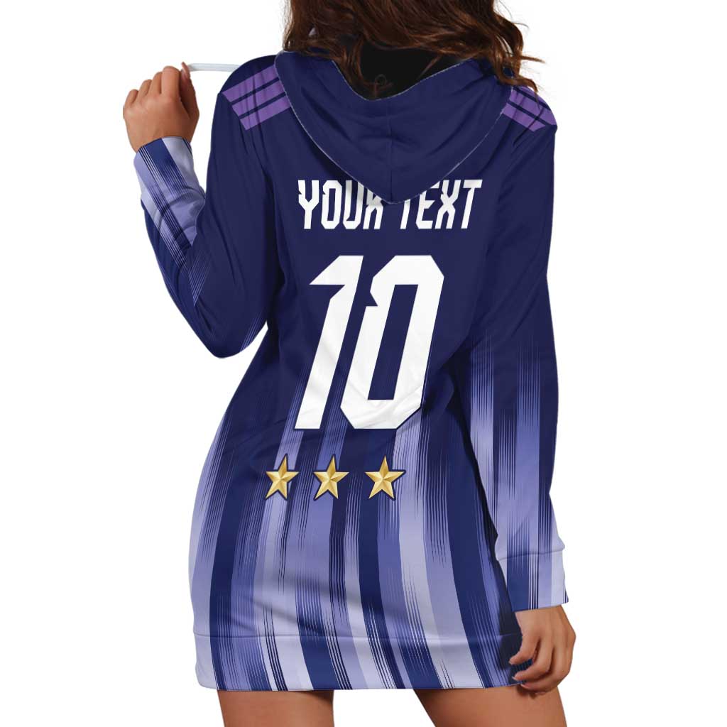 Argentina Football Custom Hoodie Dress Vamos La Albiceleste Vintage
