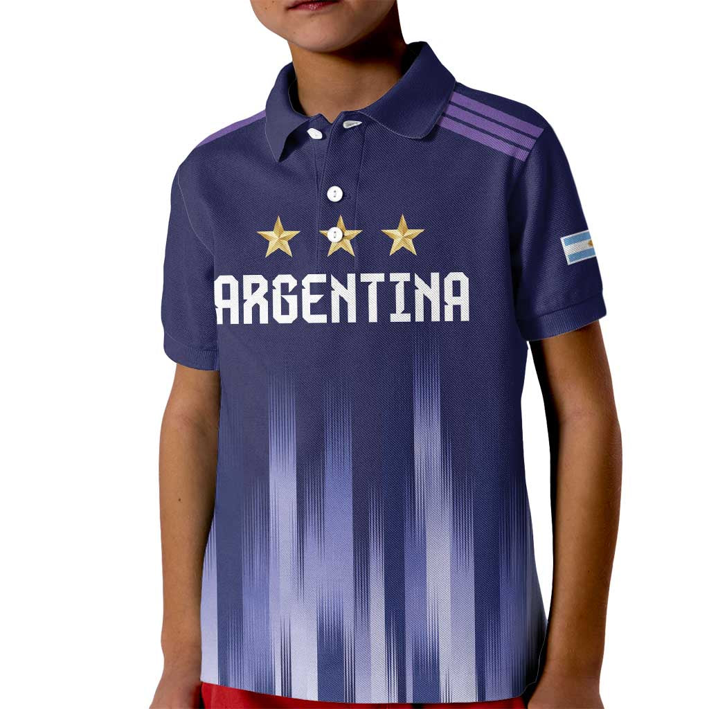 Argentina Football Custom Kid Polo Shirt Vamos La Albiceleste Vintage