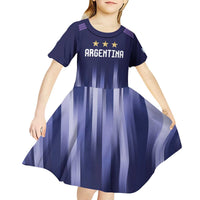 Argentina Football Custom Kid Short Sleeve Dress Vamos La Albiceleste Vintage