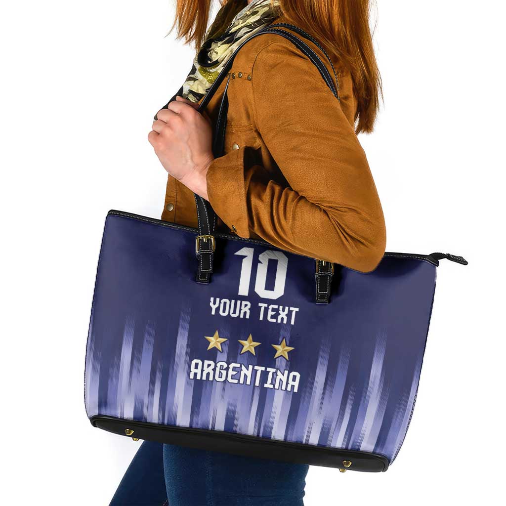 Argentina Football Custom Leather Tote Bag Vamos La Albiceleste Vintage