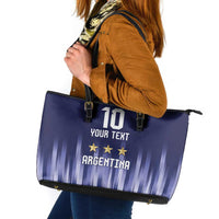 Argentina Football Custom Leather Tote Bag Vamos La Albiceleste Vintage