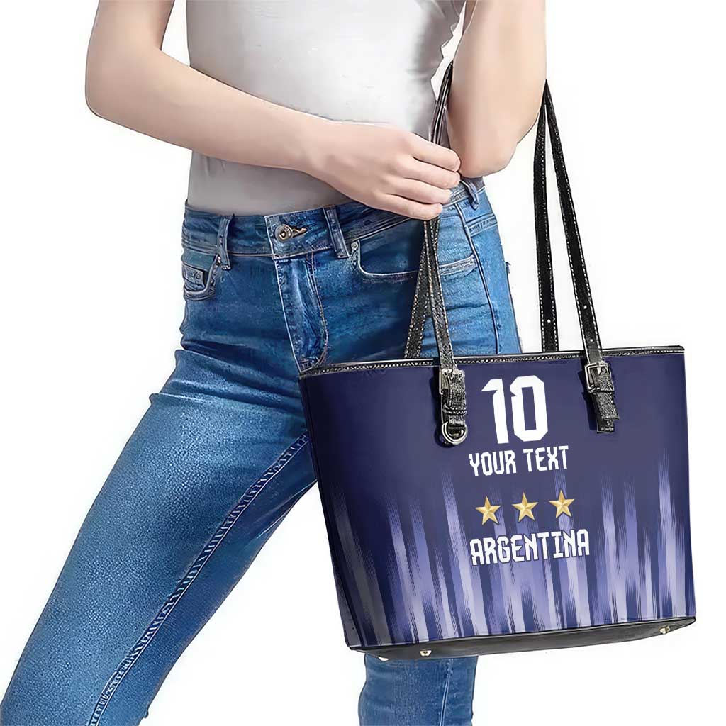 Argentina Football Custom Leather Tote Bag Vamos La Albiceleste Vintage