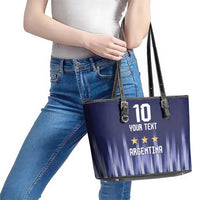 Argentina Football Custom Leather Tote Bag Vamos La Albiceleste Vintage