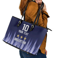 Argentina Football Custom Leather Tote Bag Vamos La Albiceleste Vintage