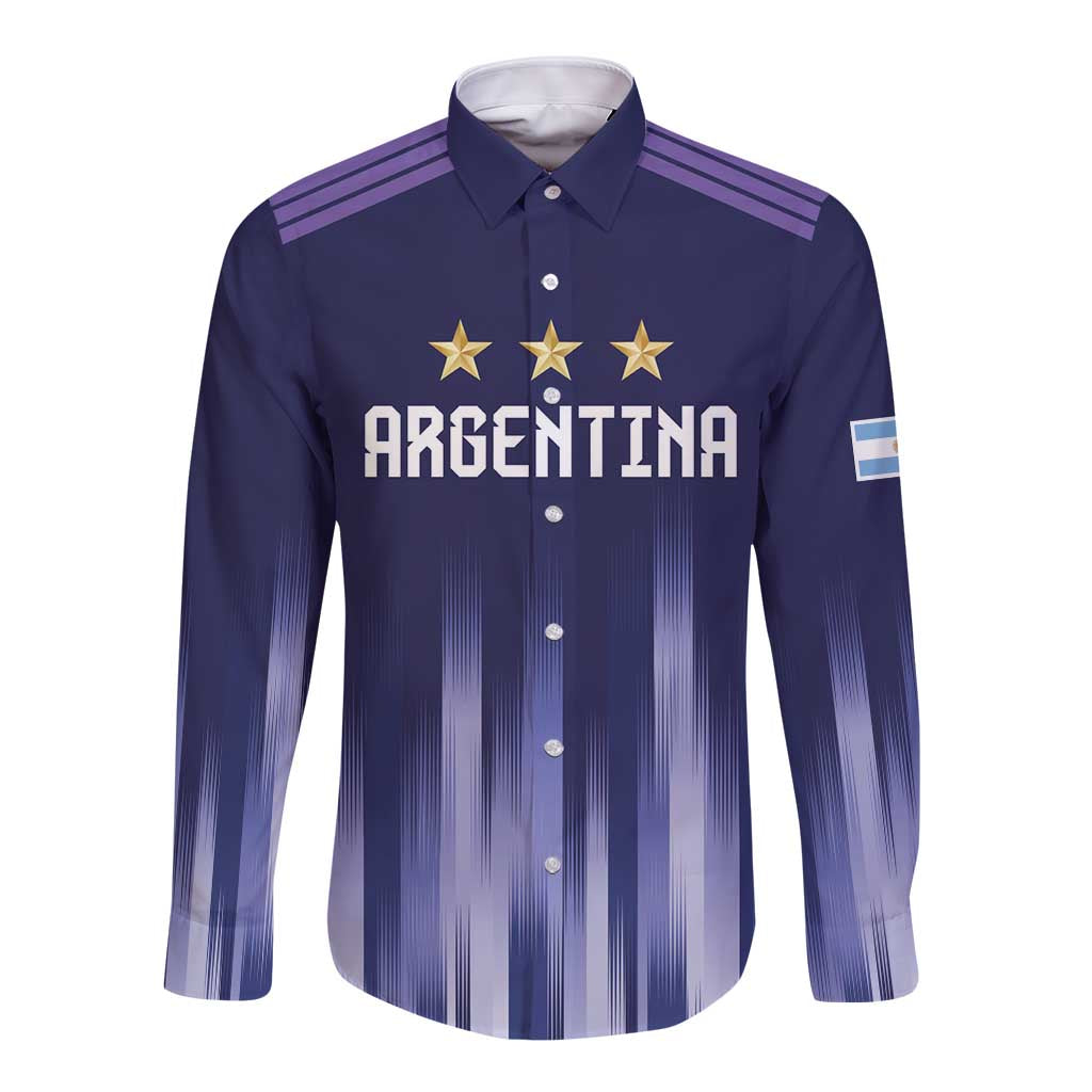 Argentina Football Custom Long Sleeve Button Shirt Vamos La Albiceleste Vintage