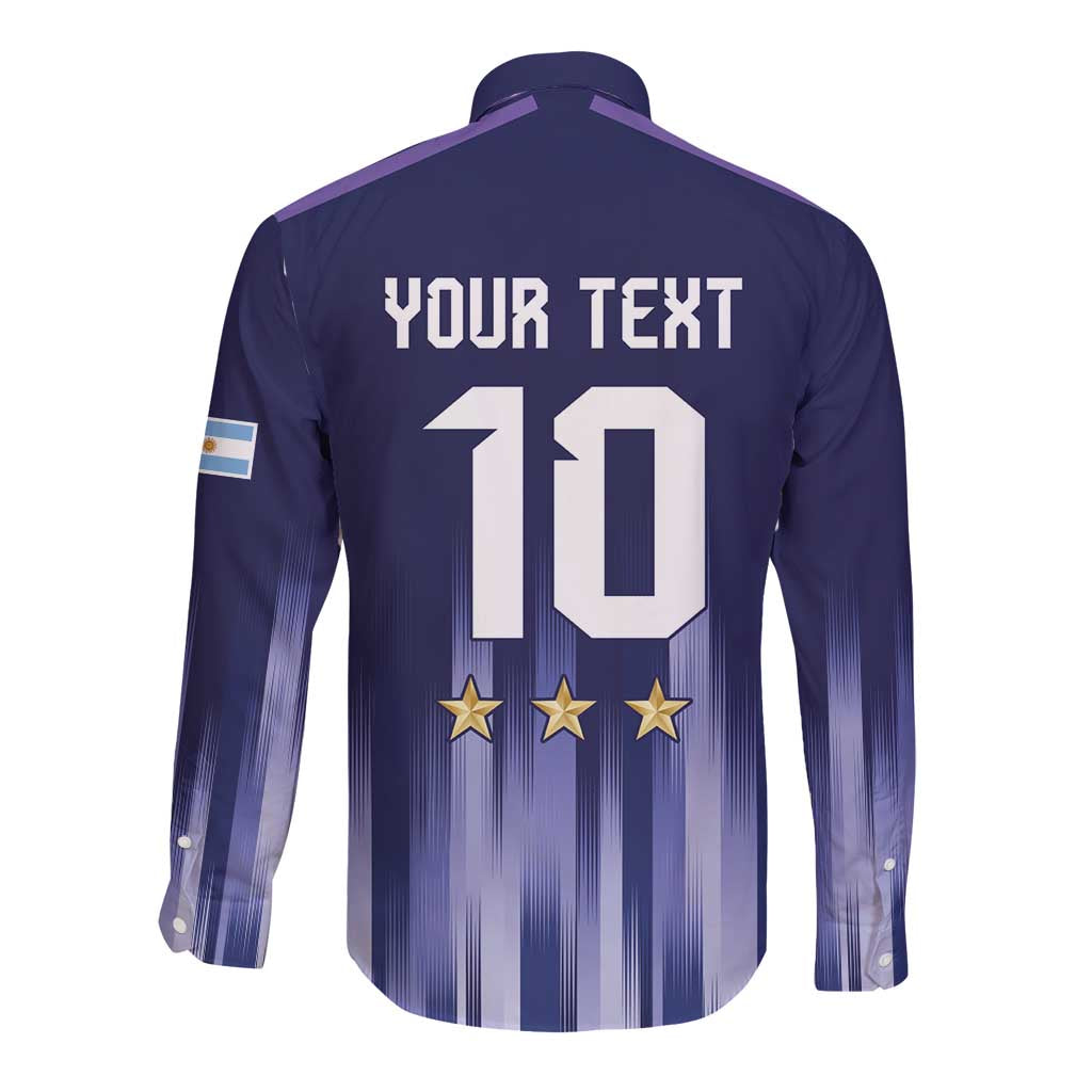 Argentina Football Custom Long Sleeve Button Shirt Vamos La Albiceleste Vintage