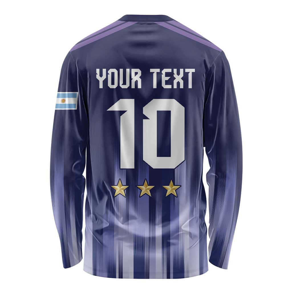 Argentina Football Custom Long Sleeve Shirt Vamos La Albiceleste Vintage