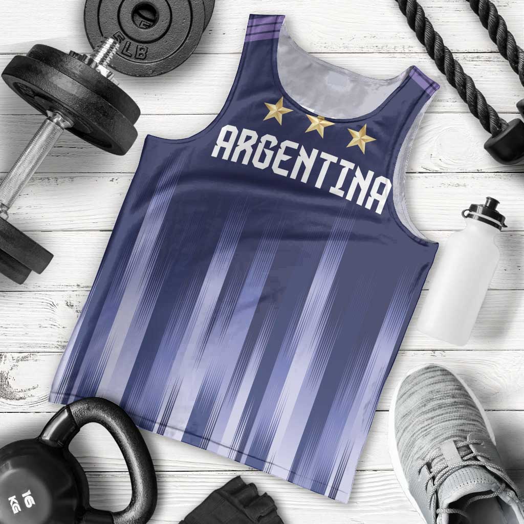 Argentina Football Custom Men Tank Top Vamos La Albiceleste Vintage