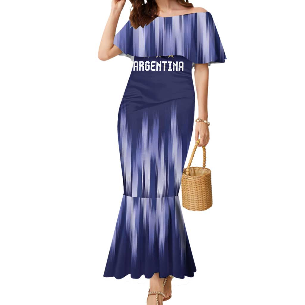 Argentina Football Custom Mermaid Dress Vamos La Albiceleste Vintage