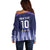 Argentina Football Custom Off Shoulder Sweater Vamos La Albiceleste Vintage